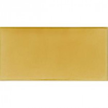 Hand-Painted Sol Yellow 3 in. x 6 in. Glazed Ceramic Wall Tile (1.25 sq. ft. / case)