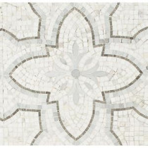 Garden White Gray 12 in. x 12 in. x 10 mm Marble Mosaic Tile