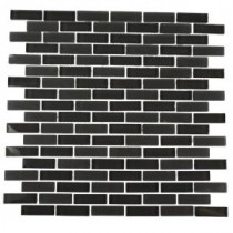 Contempo Smoke Gray Brick Glass 12 in. x 12 in. x 8 mm Floor and Wall Tile
