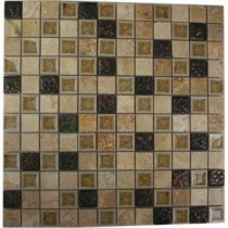 Roman Selection Side Saddle with Deco 12 in. x 12 in. x 8 mm Glass Mosaic Floor and Wall Tile