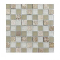 Champs Elysee Blend Glass Mosaic Floor and Wall Tile - 3 in. x 6 in. x 8 mm Tile Sample