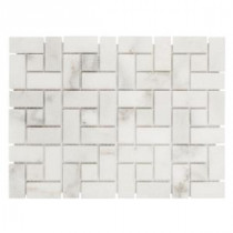 Ice Blocks 12 in. x 12 in. x 10 mm White Marble Mosaic Wall Tile