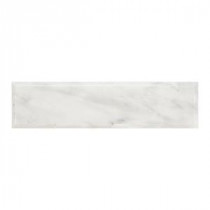 Icicle White Beveled 3 in. x 12 in. Stone Wall Tile