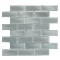 Mardi Gras Carrollton 12 in. x 12 in. x 6.35 mm Light Gray Glass Mesh-Mounted Mosaic Wall Tile (10 sq. ft. / case)