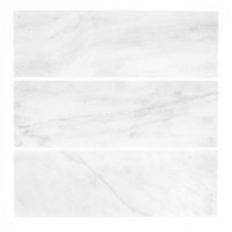 Carrara 4 in. x 12 in. Honed Marble Wall Tile (3-Pack)