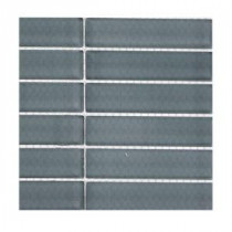 Contempo Blue Gray Polished Glass Tile - 3 in. x 6 in. x 8 mm Tile Sample