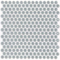 Bliss Edged Penny Round Modern Gray 12 in. x 12 in. x 10 mm Polished Ceramic Mosaic Tile