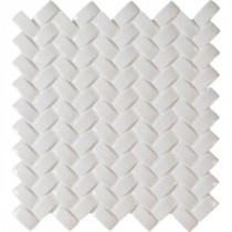 Whisper White Arched Herringbone 12 in. x 12 in. x 8 mm Glazed Ceramic Mesh-Mounted Mosaic Tile (10 sq. ft. / case)