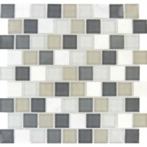 Glacier Peak 1.25 in. x 1.25 in. x 8 mm Glass Stone Mesh-Mounted Mosaic Tile