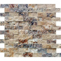 Scabas 12 in. x 12 in. x 8 mm Splitface Travertine Mesh-Mounted Mosaic Wall Tile (5 sq. ft. / case)