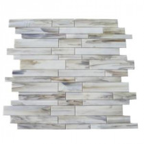 Matchstix Halo 10 in. x 11 in. x 8 mm Glass Mosaic Floor and Wall Tile