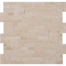 Crema Opus 12 in. x 12 in. x 10 mm Natural Marble Mesh-Mounted Mosaic Tile (10 sq. ft. / case)