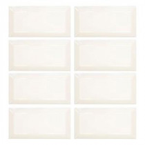 Royal Cream Beveled 3 in. x 6 in. Ceramic Wall Tile (1-Pack / 8 pcs-1 sq. ft.)