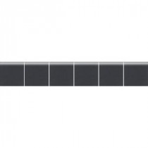 Keystones Unglazed Black and Ebony 2 in. x 12 in. x 6 mm Porcelain Mosaic Bullnose Floor and Wall Tile