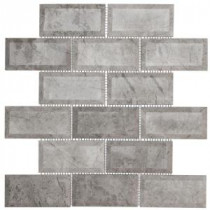 Tundra Grey 2 x 4 Beveled 12 in. x 12 in. x 10 mm Marble Mosaic Wall Tile