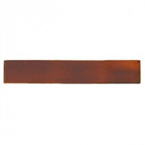 Hand-Painted Russet Red 1 in. x 6 in. Ceramic Pencil Liner Trim Wall Tile