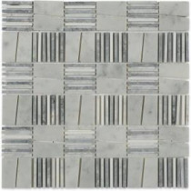 Poet Cato 12 in. x 12 in. x 10 mm Polished Marble Mosaic Tile