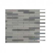 Matchstix Flakesnow Glass Mosaic Floor and Wall Tile - 3 in. x 6 in. x 8 mm Tile Sample