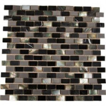 Midnight Pearl 12 in. x 12 in. x 8 mm Glass Metal Stone Mesh-Mounted Mosaic Wall Tile