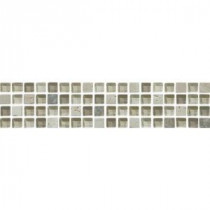 Delray Sunset 3 in. x 12 in. x 8 mm Stone Glass Mesh-Mounted Mosaic Tile