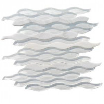 Flow Mamba Polished Glass and Marble Mosaic Wall Tile - 3 in. x 6 in. Tile Sample