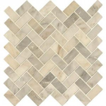 Greecian White Herringbone Pattern 12 in. x 12 in. x 10 mm Polished Marble Mesh-Mounted Mosaic Tile (10 sq. ft. / case)