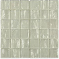 Contempo Metallic White Glass Mosaic Wall Tile - 3 in. x 6 in. Tile Sample