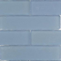 Ocean Cloud Beached 9 Loose Pieces 2 in. x 8 in. x 8 mm Frosted Glass Subway Tile