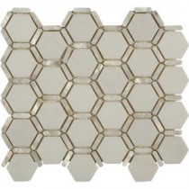 Ambrosia White Thassos Pearl and Marble Tile - 3 in. x 6 in. Tile Sample