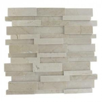 Dimension 3D Brick Crema Marfil Pattern 12 in. x 12 in. x 8 mm Mosaic Floor and Wall Tile