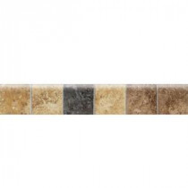 Heathland Sunset 2 in. x 12 in. Glazed Ceramic Mosaic Bullnose Floor and Wall Tile