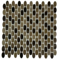 Orbit Woodland Ovals 12 in. x 12 in. x 8 mm Mosaic Floor and Wall Tile