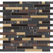 Varietals Pinot Noir-1655 Stone And Glass Blend 12 in. x 12 in. Mesh Mounted Floor & Wall Tile (5 sq. ft. / case)