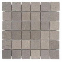 Lady Gray Mesh Mounted Squares - 12 in. x 12 in. x 10 mm Honed Marble Mosaic Tile