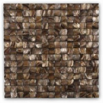 Mother of Pearl Nacre Brown 12 in. x 12 in. x 2 mm 3D Pearl Shell Glass Wall Mosaic Tile