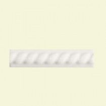 Semi-Gloss White 1 in. x 6 in. Ceramic Rope Liner Accent Wall Tile
