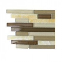 Temple Taffee Marble and Glass Tile - 3 in. x 6 in. x 8 mm Tile Sample
