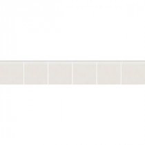 Keystones Unglazed Arctic White 2 in. x 12 in. x 6 mm Porcelain Mosaic Bullnose Floor/Wall Tile
