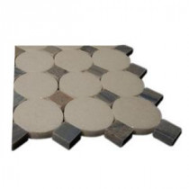 Orbit Satellite Pattern Marble Mosaic Floor and Wall Tile - 3 in. x 6 in. x 8 mm Sample