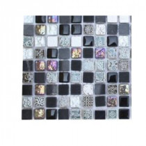 Aztec Art Blackboard Glass Tile - 3 in. x 6 in. x 8 mm Tile Sample