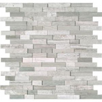 White Quarry Splitface 12 in. x 12 in. x 10 mm Marble Mesh-Mounted Mosaic Tile