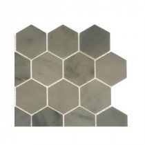 Oriental Hexagon Marble Floor and Wall Tile - 3 in. x 6 in. x 8 mm Tile Sample