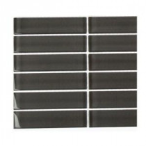 Contempo Smoke Gray Polished Glass Mosaic Floor and Wall Tile - 3 in. x 6 in. x 8 mm Tile Sample