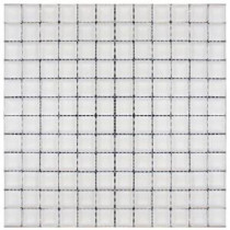 Contempo Bright White Polished 12 in. x 12 in. x 8 mm Glass Mosaic Floor and Wall Tile