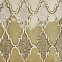 Roman Selection Iced Gold Arabesque 12-1/4 in. x 13-3/4 in. x 8 mm Glass Mosaic Tile