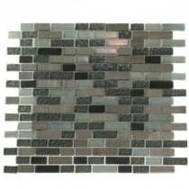 Galaxy Blend Brick Pattern 12 in. x 12 in. x 8 mm Marble and Glass Mosaic Floor and Wall Tile