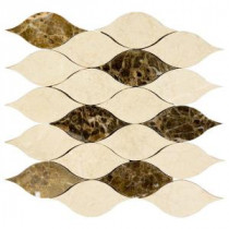 Bahia Water Jet 9-5/8 in. x 10 in. x 8 mm Marble Mosaic Wall Tile