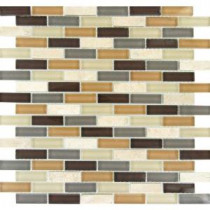 Luxor Valley Brick 12 in. x 12 in. x 8 mm Glass Stone Mesh-Mounted Mosaic Tile