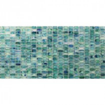 Breeze Caribbean Ocean Stained Glass Mosaic Floor and Wall Tile - 3 in. x 6 in. Tile Sample