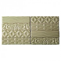 Catalina Deco Kale Ceramic Mosaic Floor and Wall Tile - 3 in. x 6 in. Tile Sample